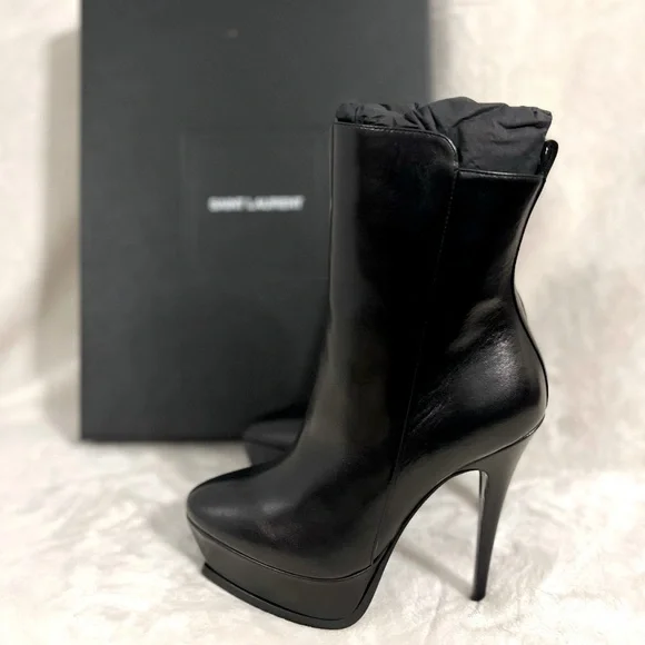 Saint Laurent Black Tribute Ankle Booties, Size 6 US, 36 EU - Picture 7 of 11